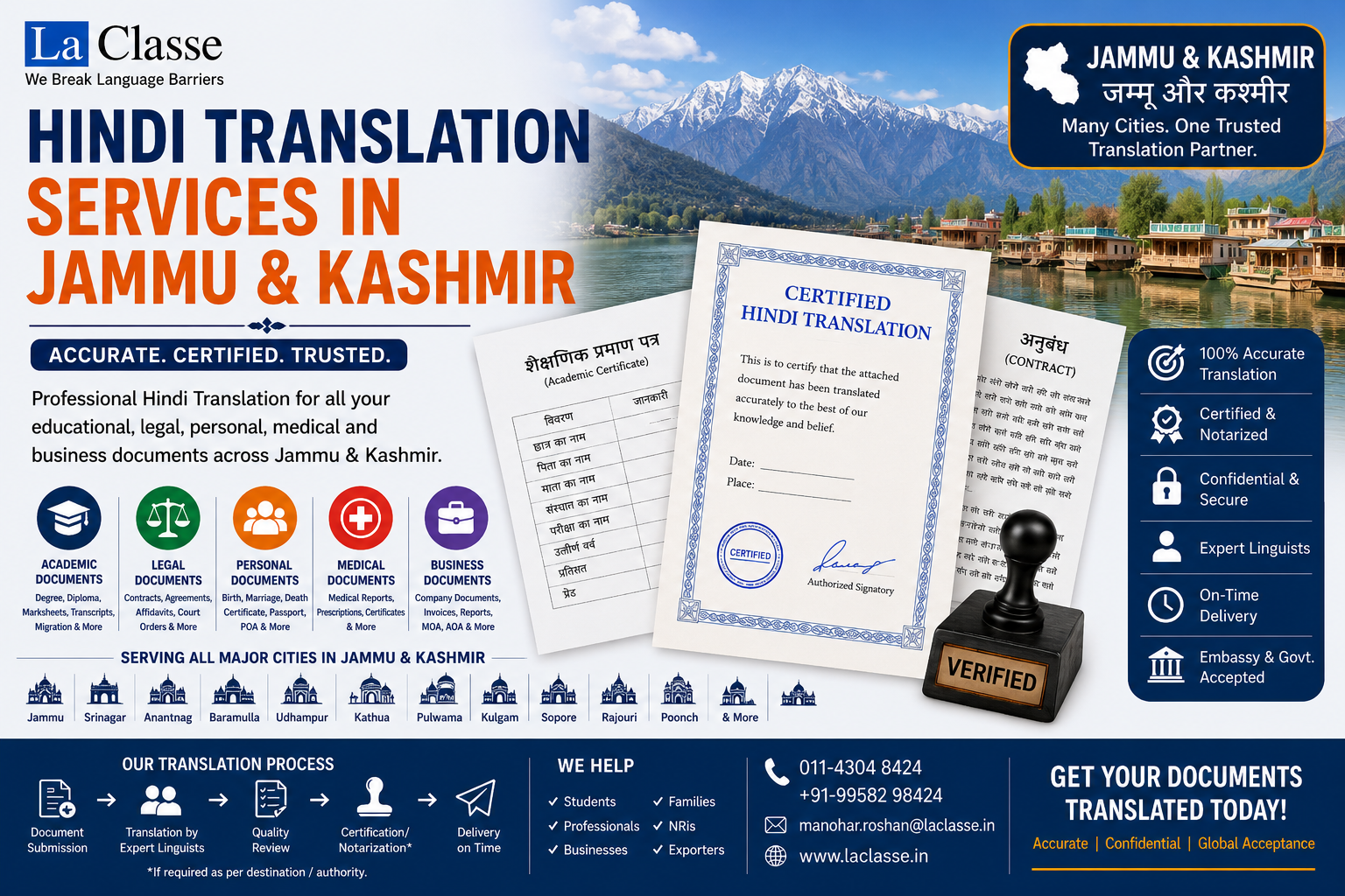Hindi Translation Services in Jammu and Kashmir